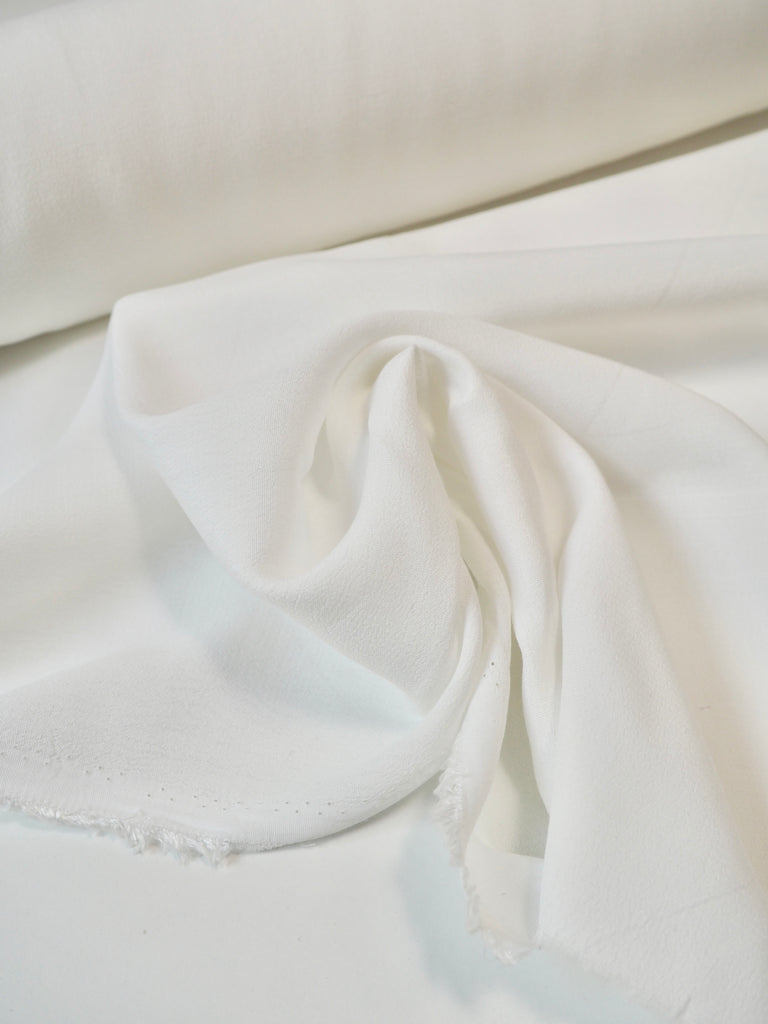 White Lightweight Viscose Crepe