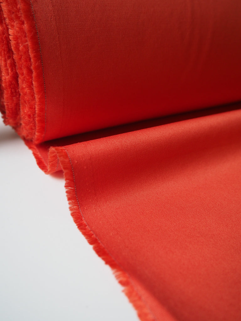 Orange Stretch Cotton + Tencel Twill