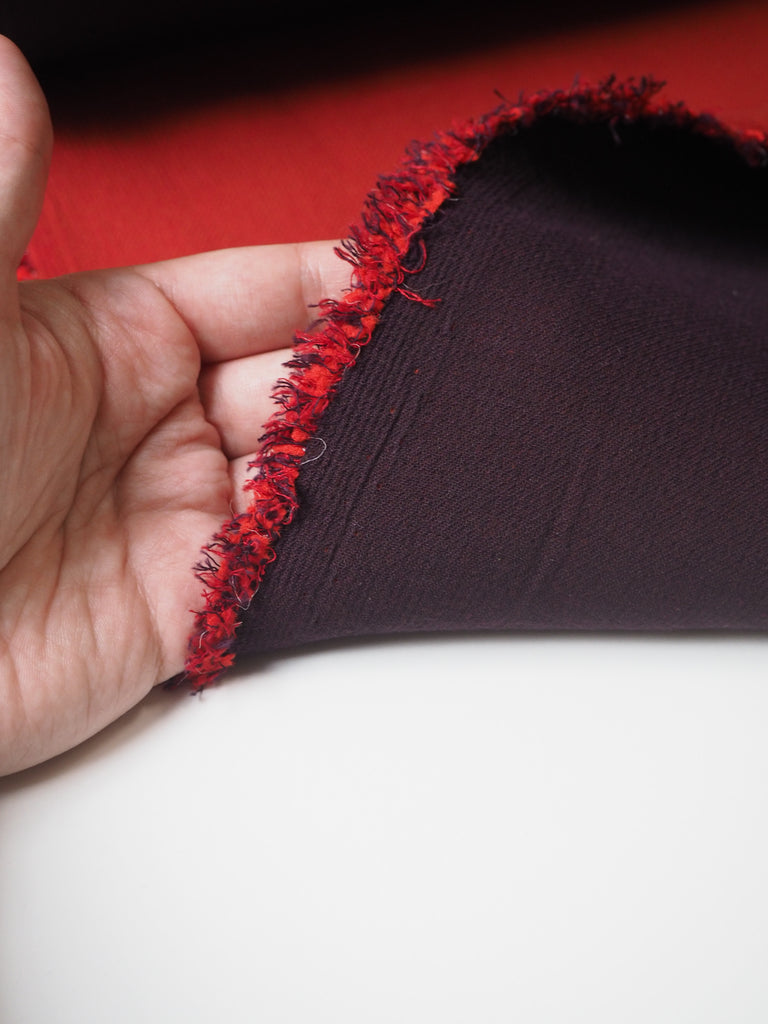 Aubergine + Rust Double Cotton Crepe