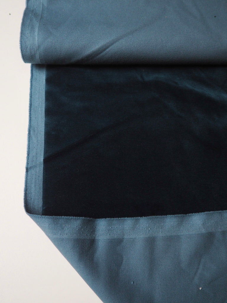 Sea Blue Cotton Velvet
