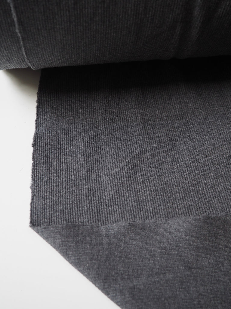 Graphite Cotton 2x2 Rib Jersey