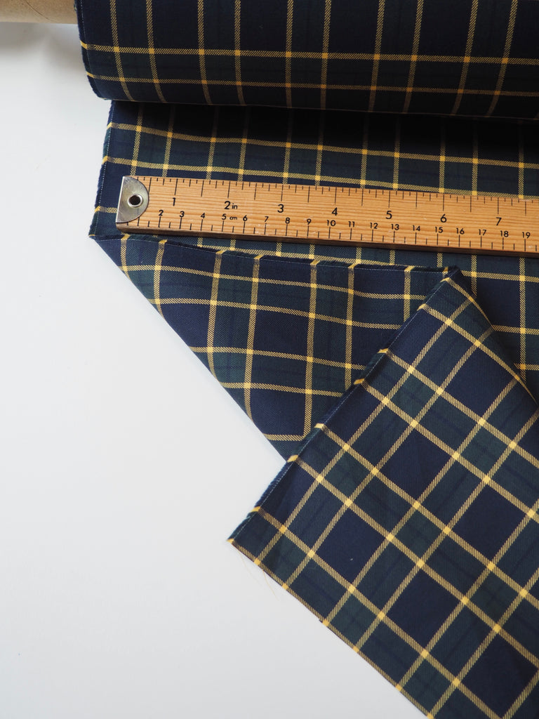 Blue + Yellow Cotton Check