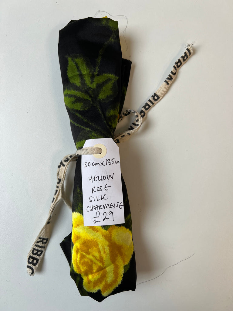 Yellow Rose Silk Charmeuse Remnant