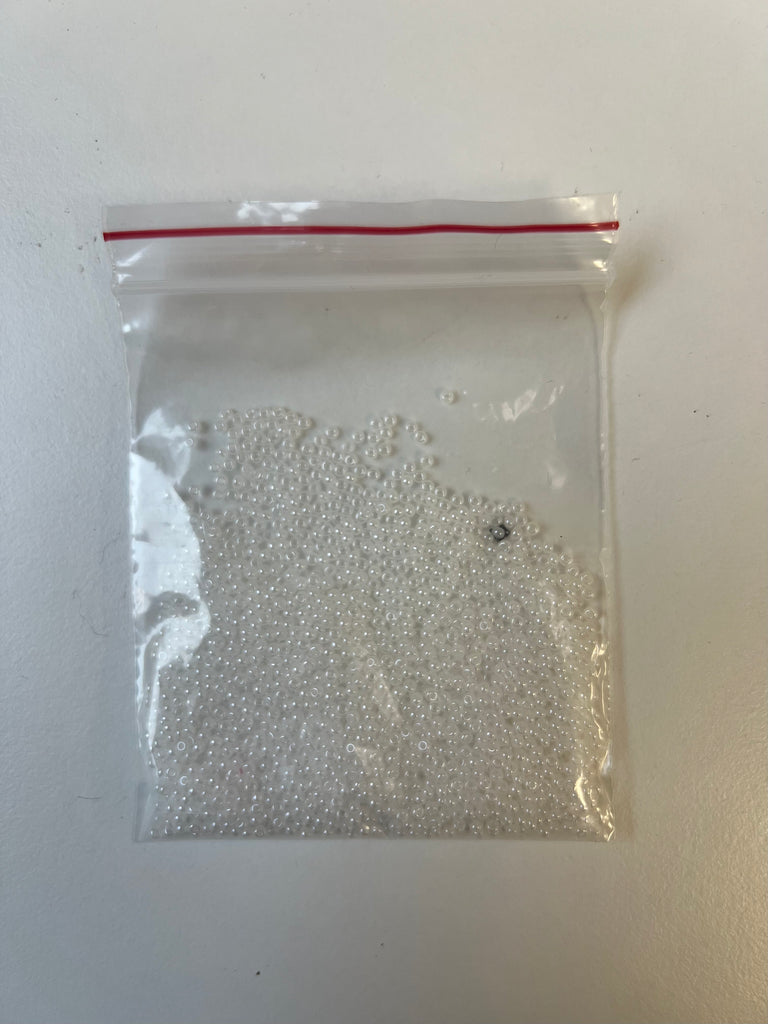 Shiny White Seed Beads 16g