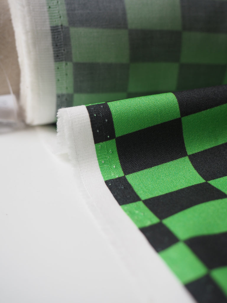 Lime Medium Checkerboard Cotton Twill