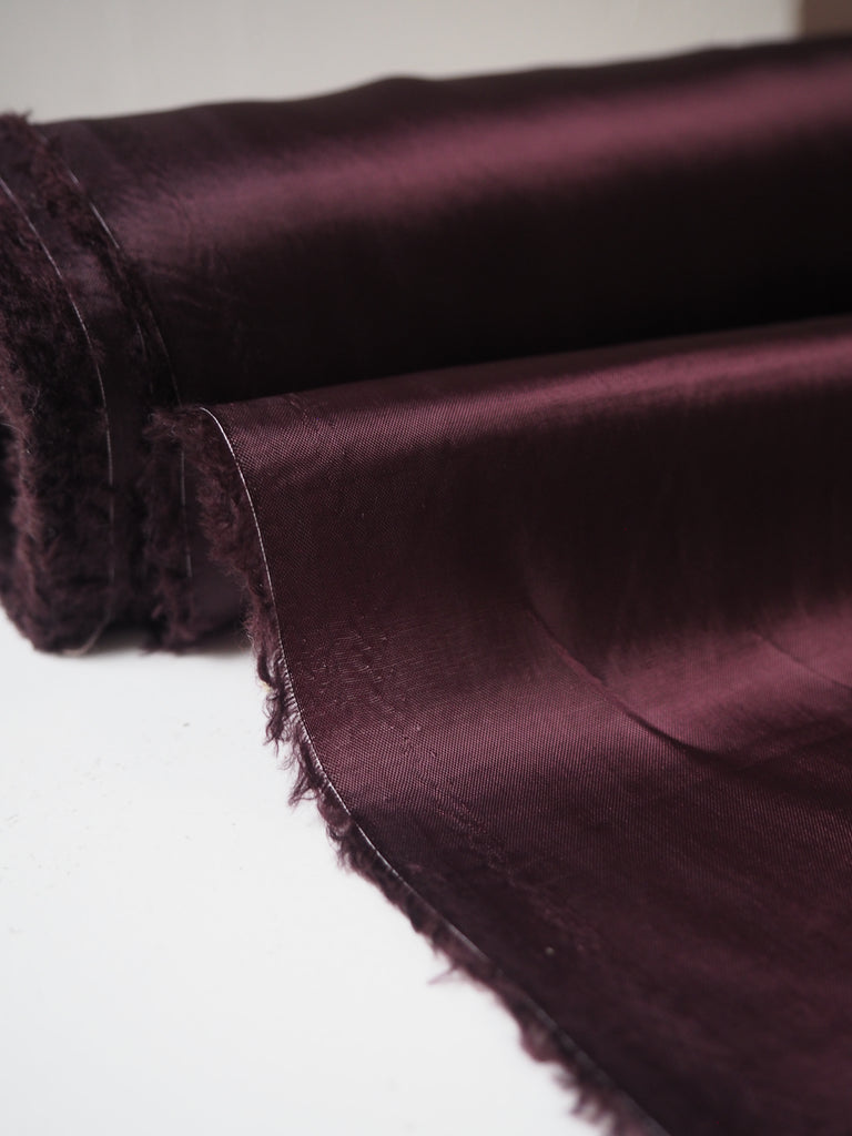 Deep Red Brown Cupro Satin Lining