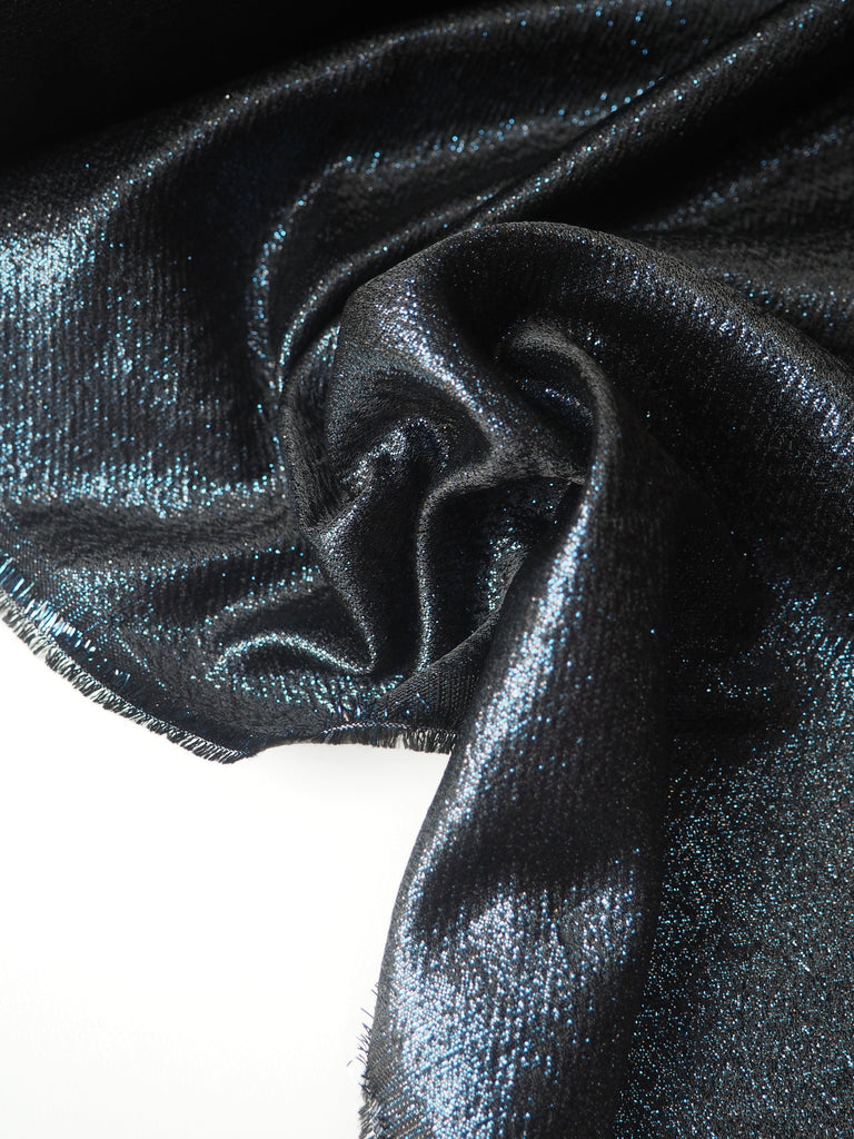 Blue Metallic Lamé Jacquard