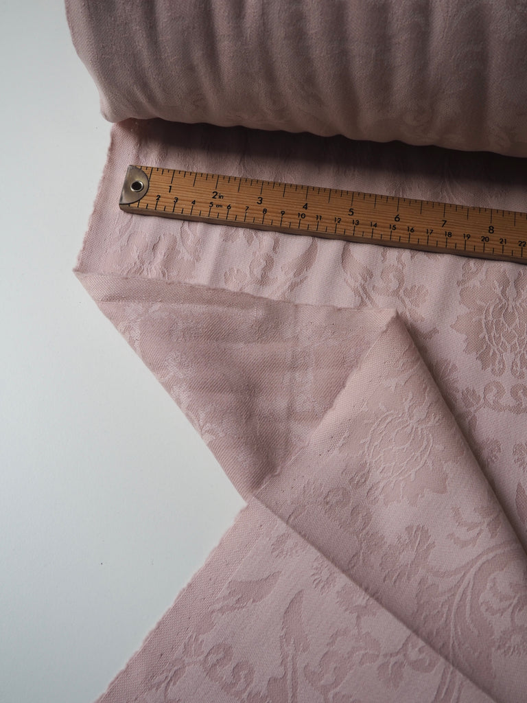 Pink Damask Wool + Cotton Jacquard