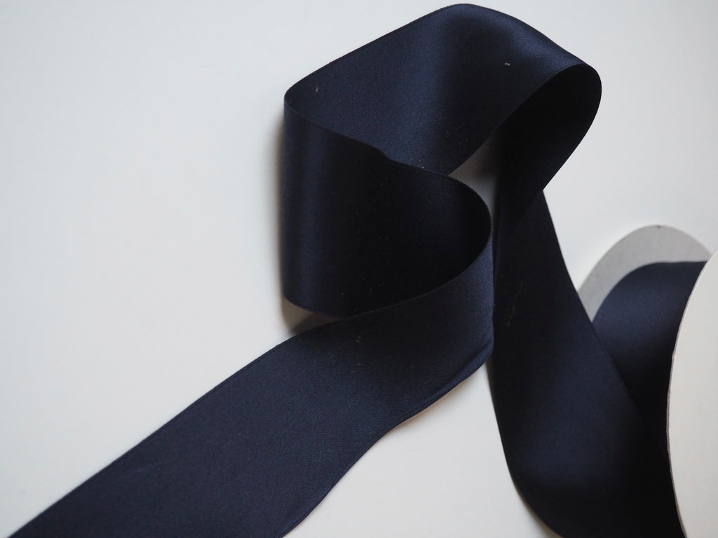 Midnight Cotton Satin Ribbon 50mm