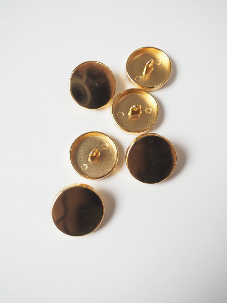 Bright Gold Metal Shank Buttons 23mm