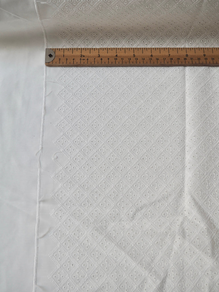 White Diamond Embroidered Poly-Cotton