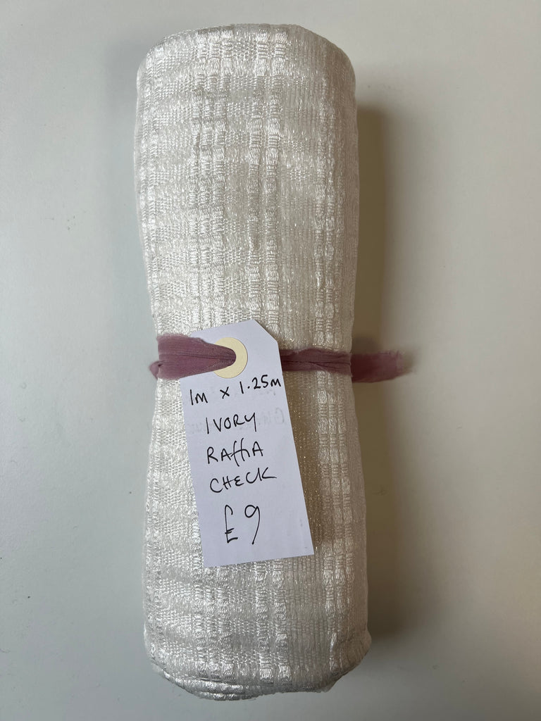 Ivory Raffia Check Remnant