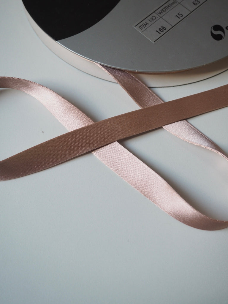 Shindo Apricot Thick Double-Faced Satin Ribbon 15mm