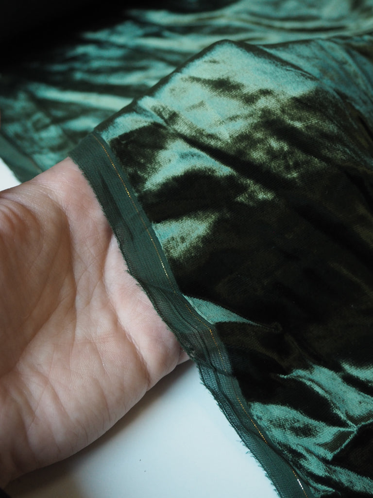 Green Silk/Viscose Velvet