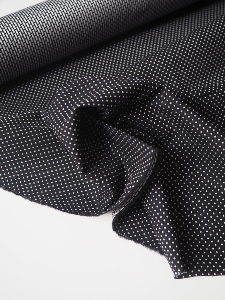 Black + Silver Cotton Jacquard