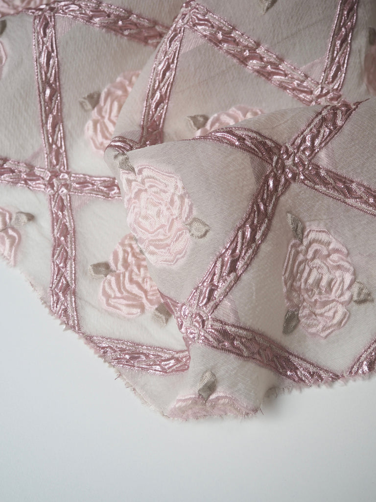 Rose Lattice Silk+Lurex Brocade