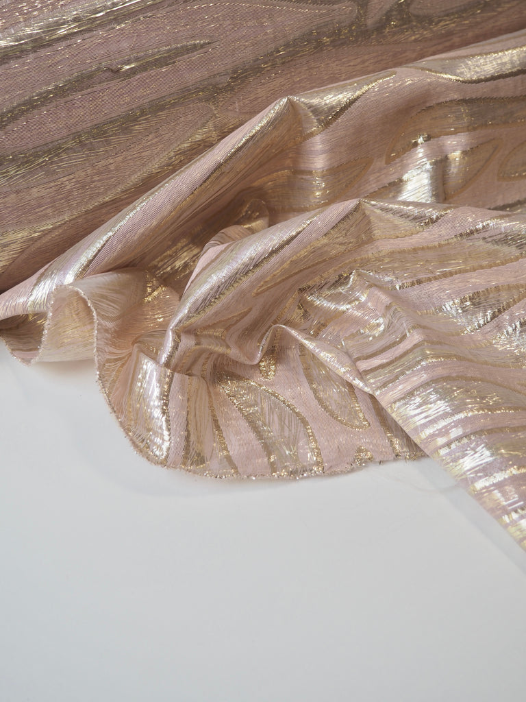 Blush + Gold Metallic Zebra Double Organza