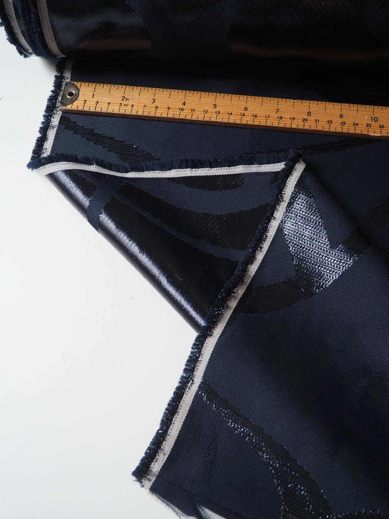 Midnight Swirl Metallic Jacquard