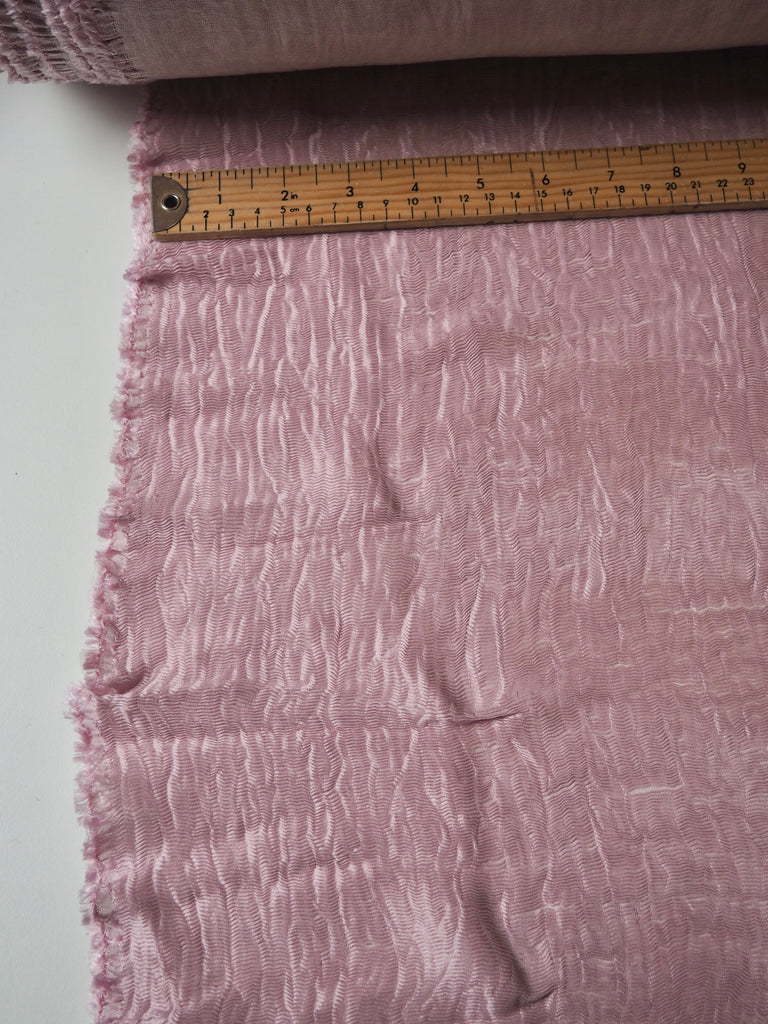 Light Pink Plissé Cupro Cloqué
