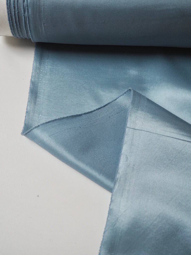 Dusky Blue Stretch Acetate Satin Twill Lining
