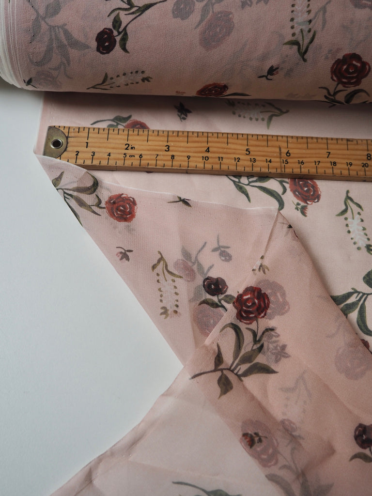 Rose Print Silk Chiffon