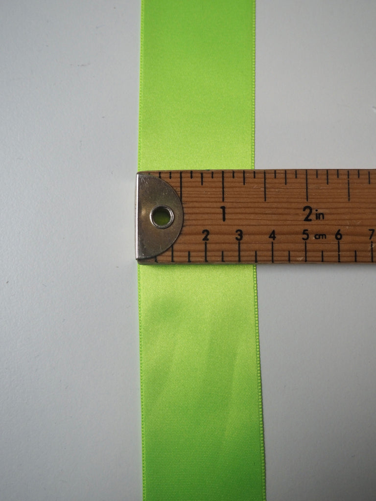 Neon Lime Double Faced Satin Ribbon 40mm