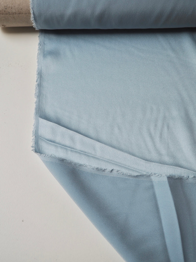 Light Blue Stretch Washed Silk Satin