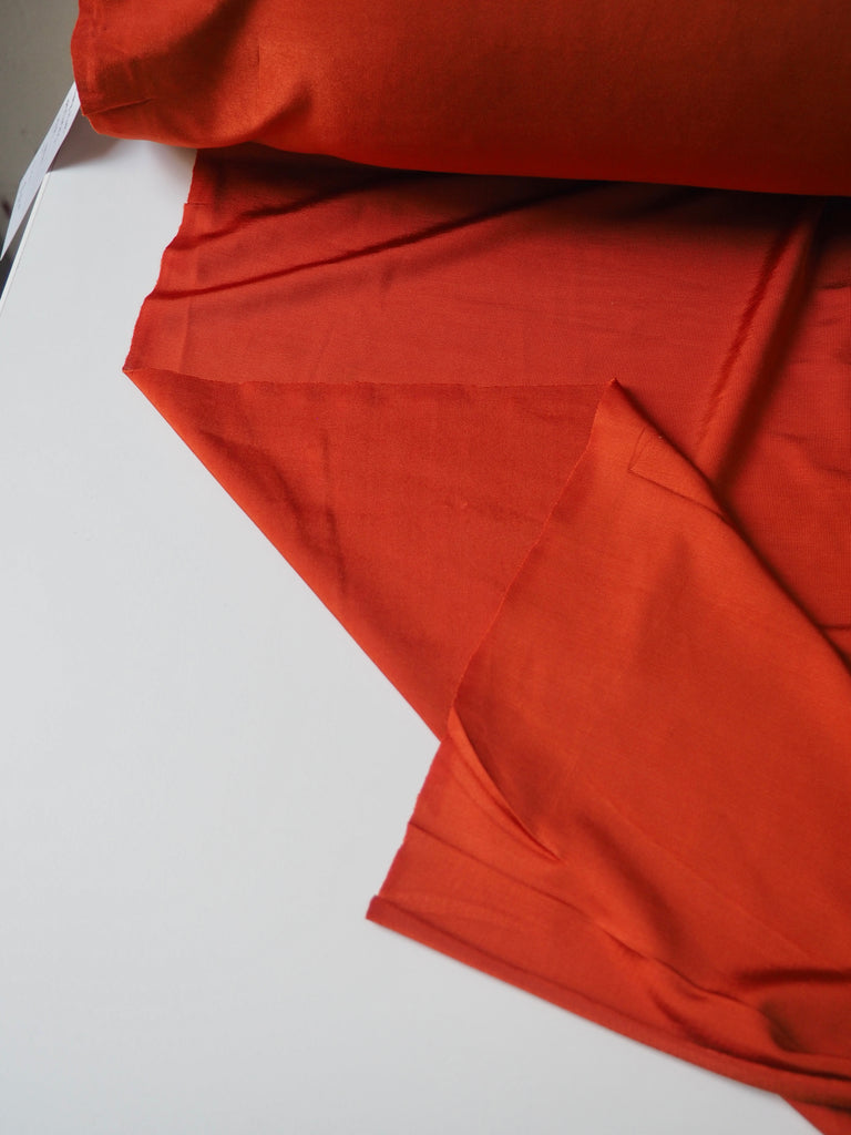 Burnt Orange Satin Viscose Jersey