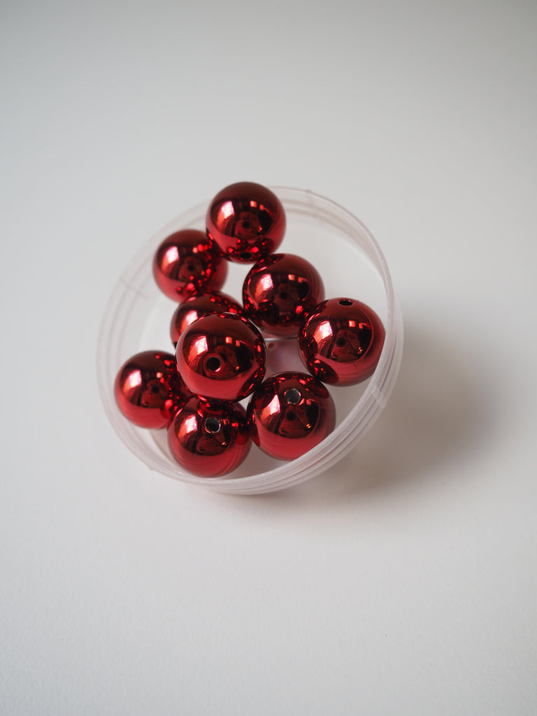 Metallic Red Beads 16mm