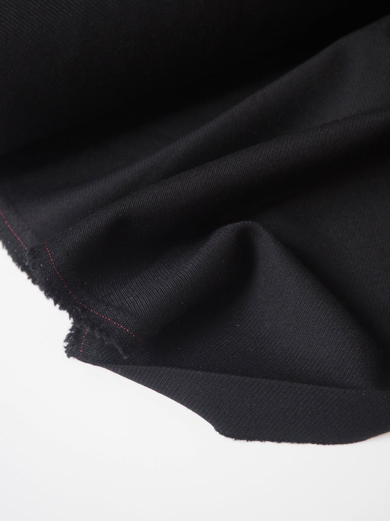 Black Mediumweight Wool Twill