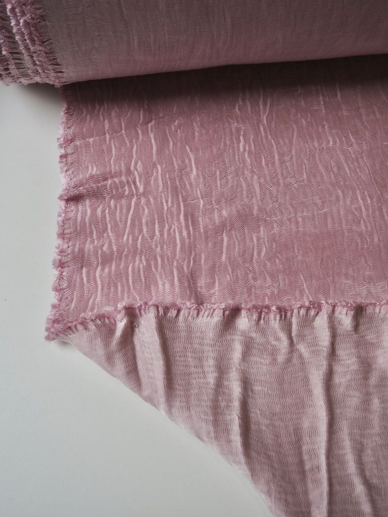 Light Pink Plissé Cupro Cloqué