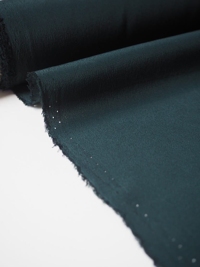 Deep Green Silk/Acetate Crepe de Chine