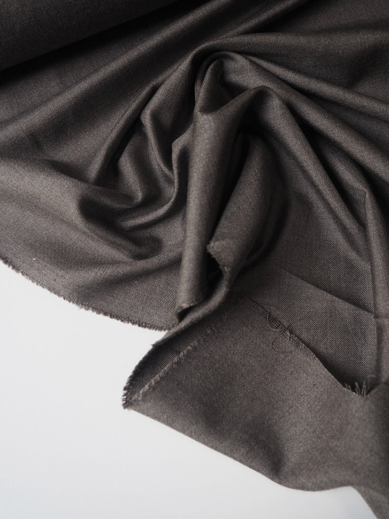 Mushroom Wool/Silk Flannel Twill