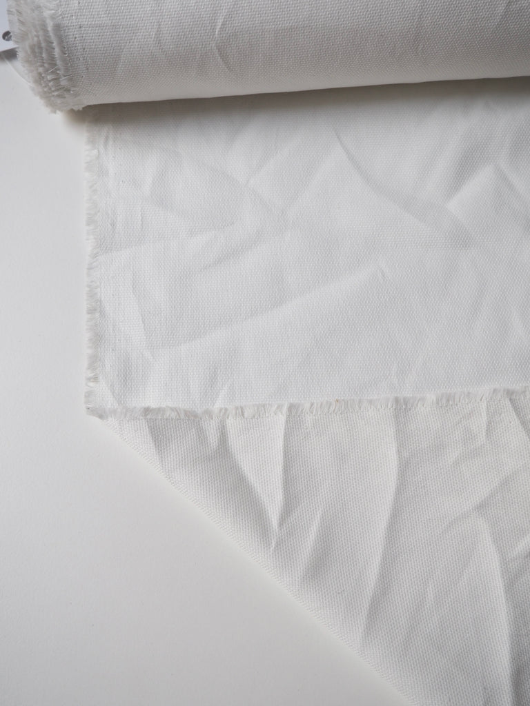 White Textured Piqué Cotton