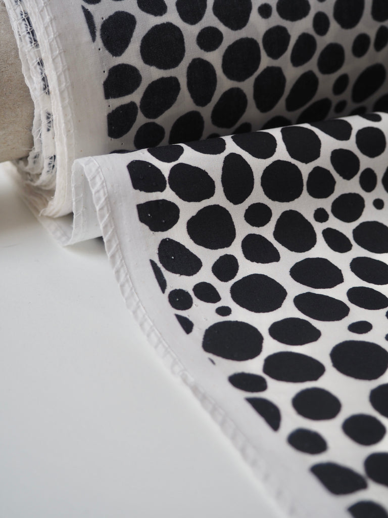 White + Black Spot Light Cotton Poplin