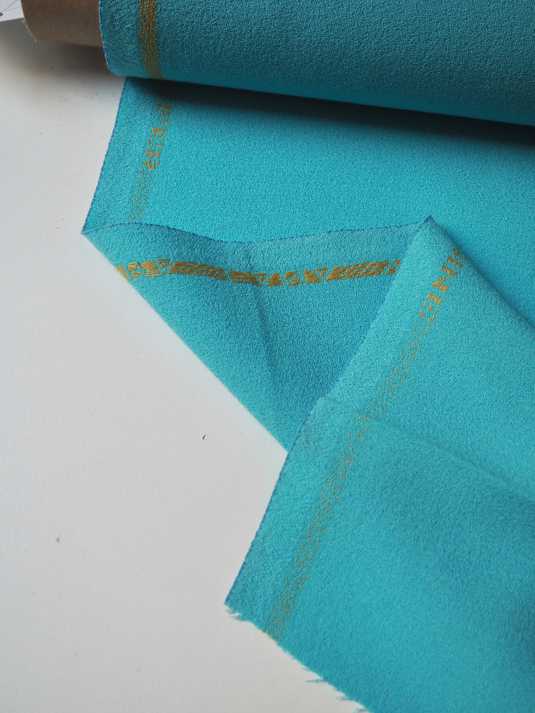 Mediterranean Blue Wool Crepe