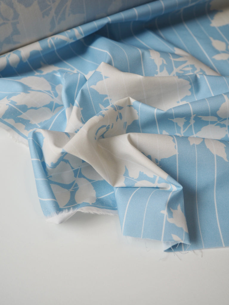 White Rose Stripe Light Cotton Poplin