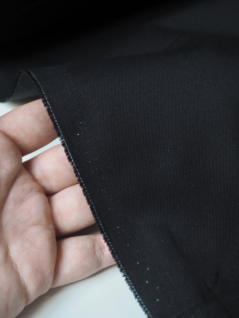 Black Stretch Cotton Twill 215gsm