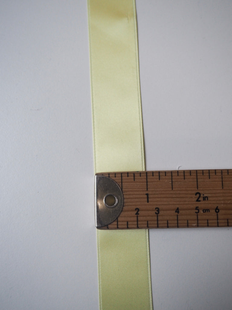 Pale Yellow Double Faced Satin Ribbon 25mm