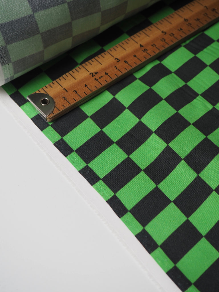 Lime Medium Checkerboard Cotton Twill