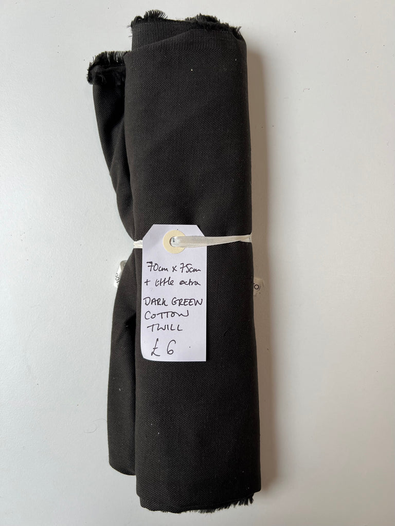 Dark Green Cotton Twill Remnant