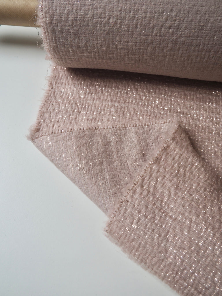 Blush Metallic Wool/Silk Double Organza Coating