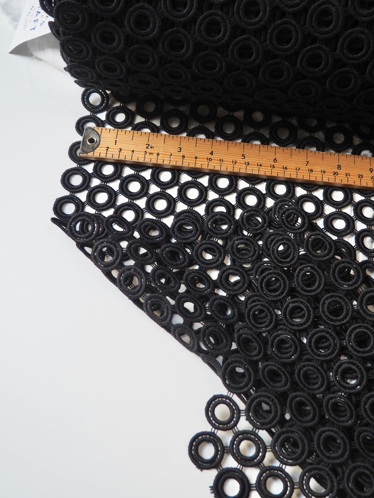 Black Circle Guipure Lace