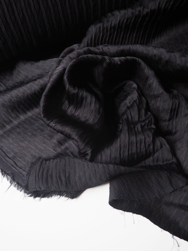 Black Viscose Cloqué