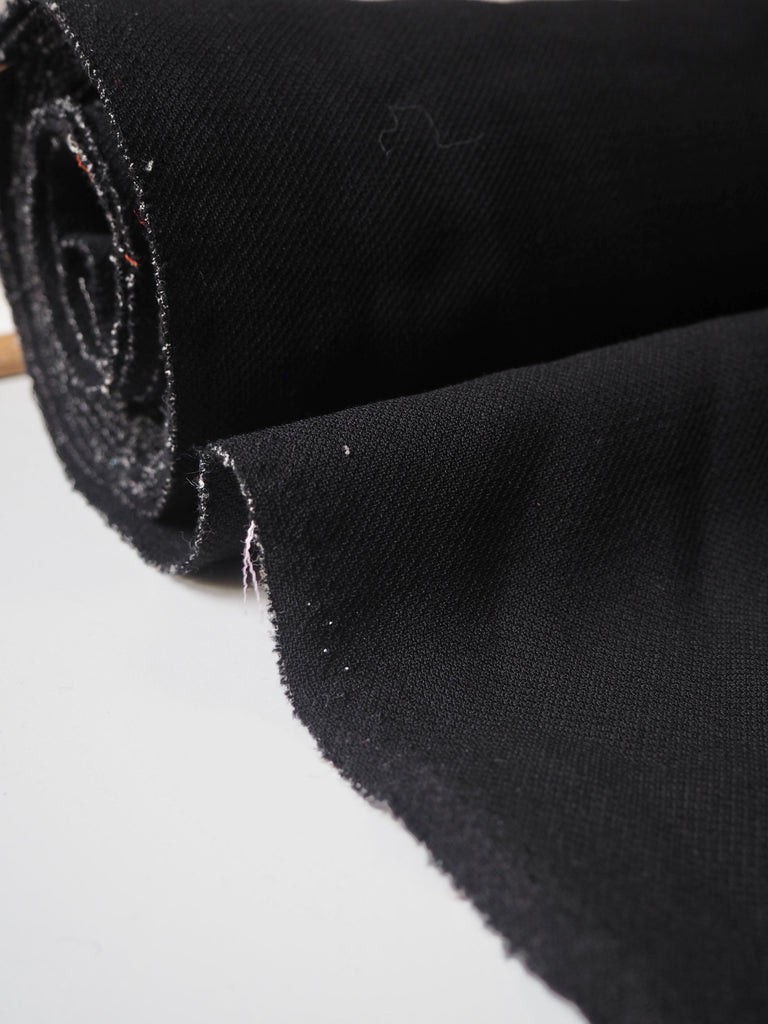 Black Heavy Double Wool Crepe