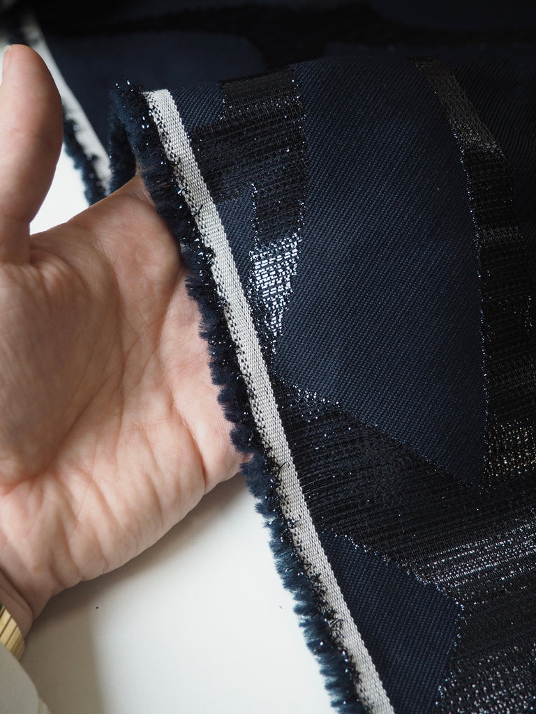 Midnight Swirl Metallic Jacquard