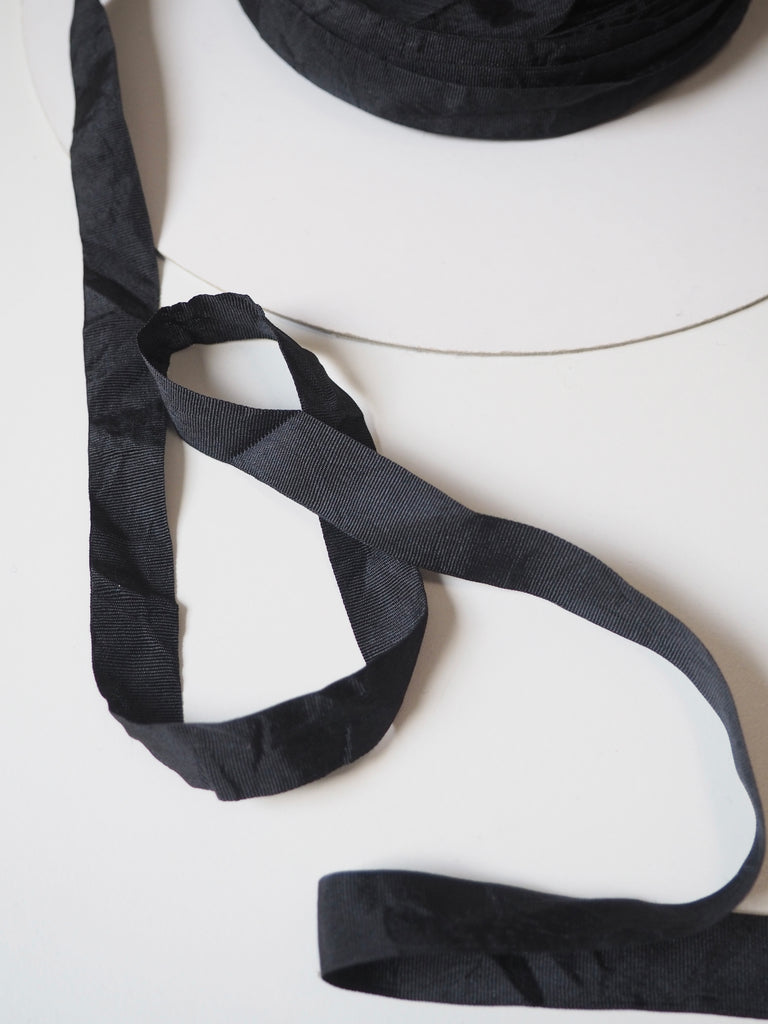 Black Silk Grosgrain Ribbon 15mm