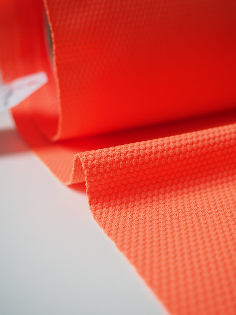 Neon Orange Textured Swim Performance Jersey