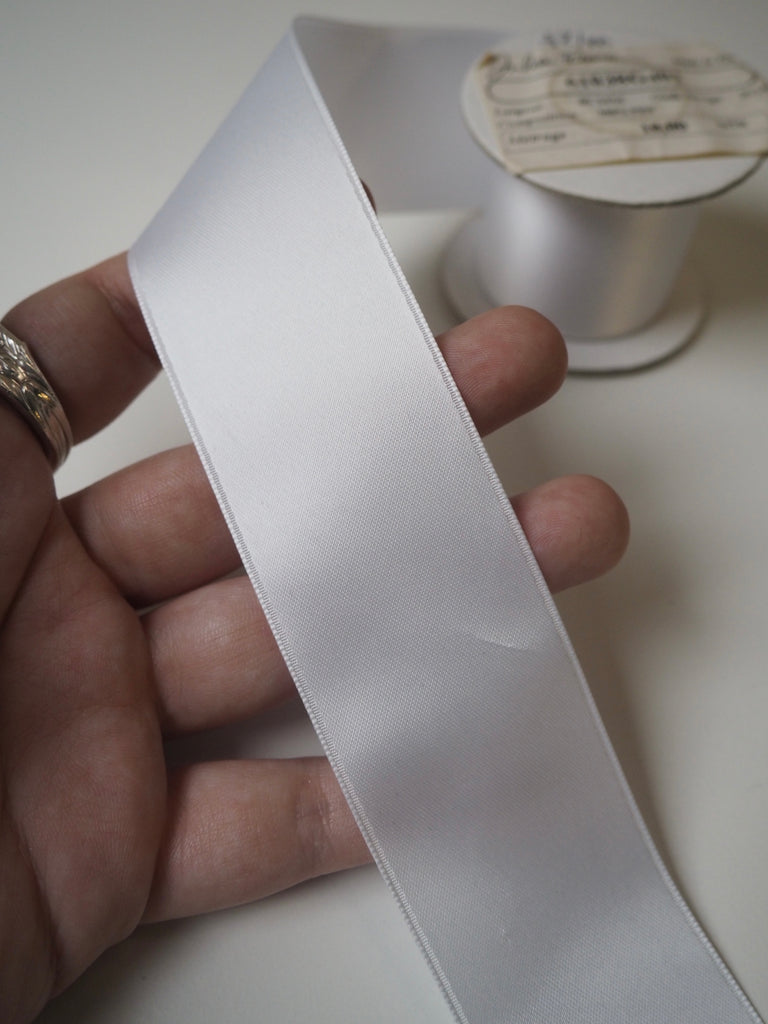 White Double-Faced Satin Ribbon 40mm