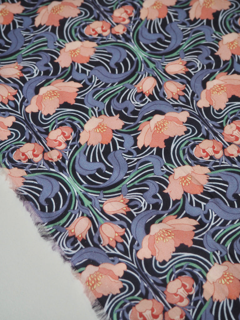 Liberty Blue Tulip Swirl Tana Cotton Lawn